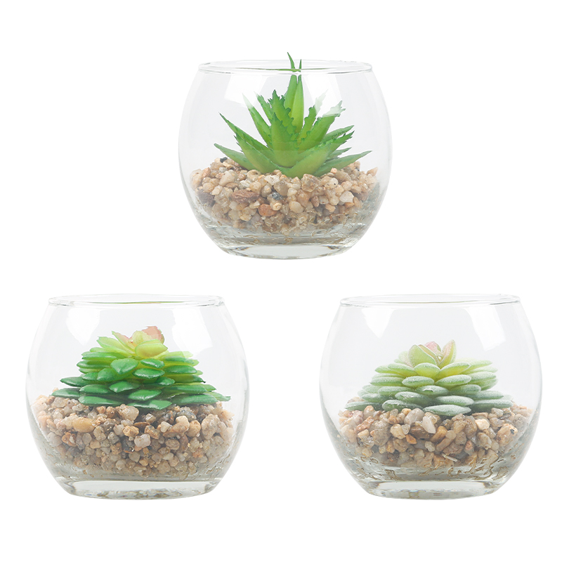 Artifi potted plant w pot, set of 3, indoor/outdoor succulent,3.15inches