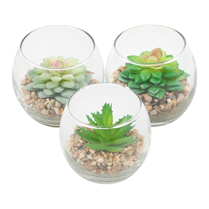 Artifi potted plant w pot, set of 3, indoor/outdoor succulent,3.15inches