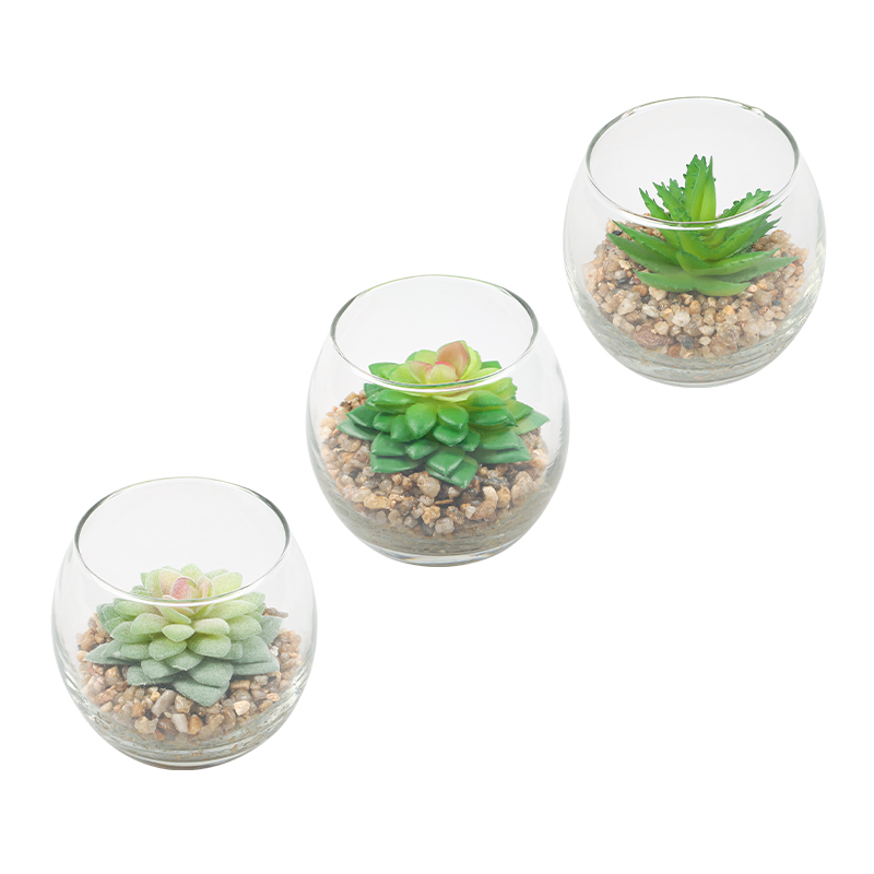 Artifi potted plant w pot, set of 3, indoor/outdoor succulent,3.15inches