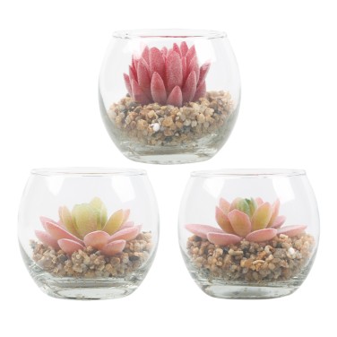 Artifi potted plant w pot, set of 3, indoor/outdoor succulent,3.15inches