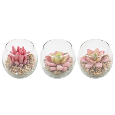 Artifi potted plant w pot, set of 3, indoor/outdoor succulent,3.15inches