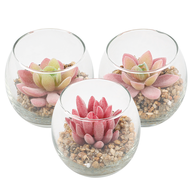 Artifi potted plant w pot, set of 3, indoor/outdoor succulent,3.15inches