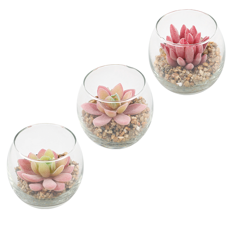 Artifi potted plant w pot, set of 3, indoor/outdoor succulent,3.15inches