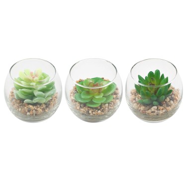 Artifi potted plant w pot, set of 3, indoor/outdoor succulent,3.15inches