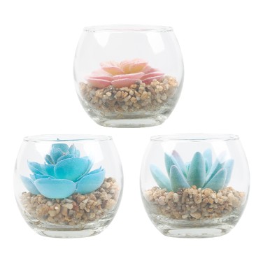 Artifi potted plant w pot, set of 3, indoor/outdoor succulent,3.15inches