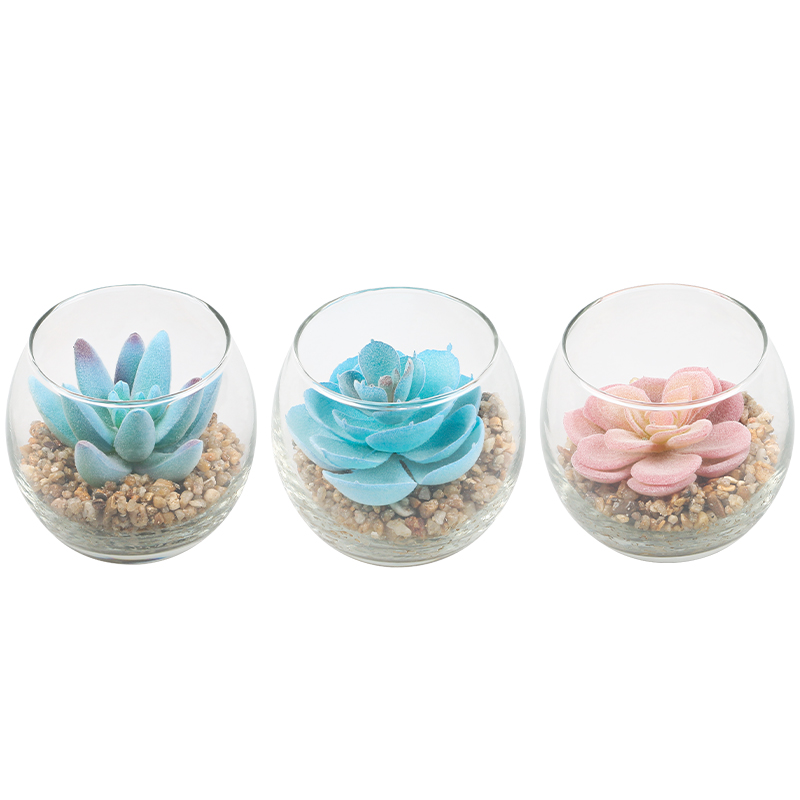 Artifi potted plant w pot, set of 3, indoor/outdoor succulent,3.15inches