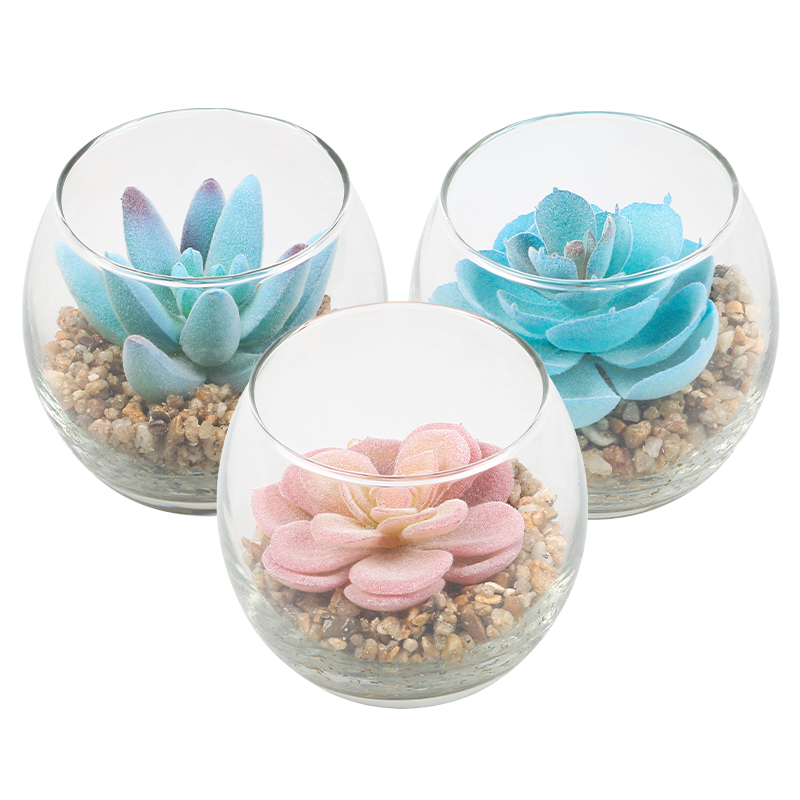 Artifi potted plant w pot, set of 3, indoor/outdoor succulent,3.15inches