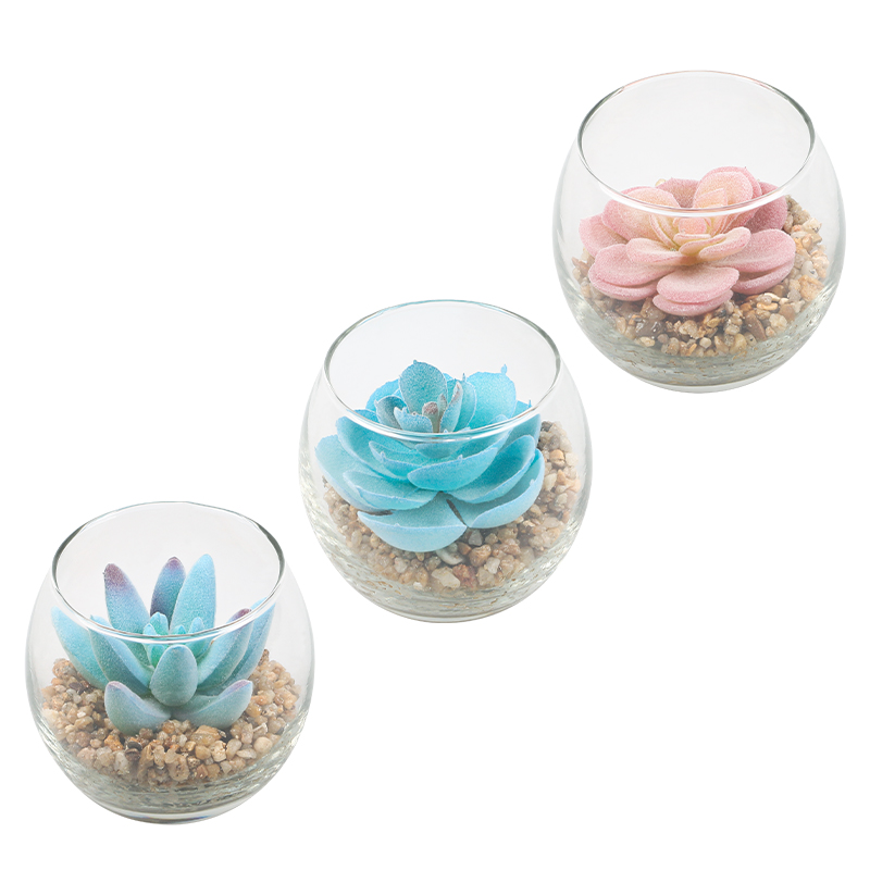 Artifi potted plant w pot, set of 3, indoor/outdoor succulent,3.15inches