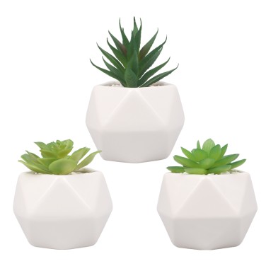 Artifi potted plant w pot, set of 3, indoor/outdoor succulent , 3.54 inches