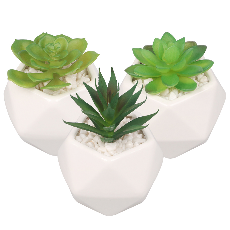 Artifi potted plant w pot, set of 3, indoor/outdoor succulent , 3.54 inches