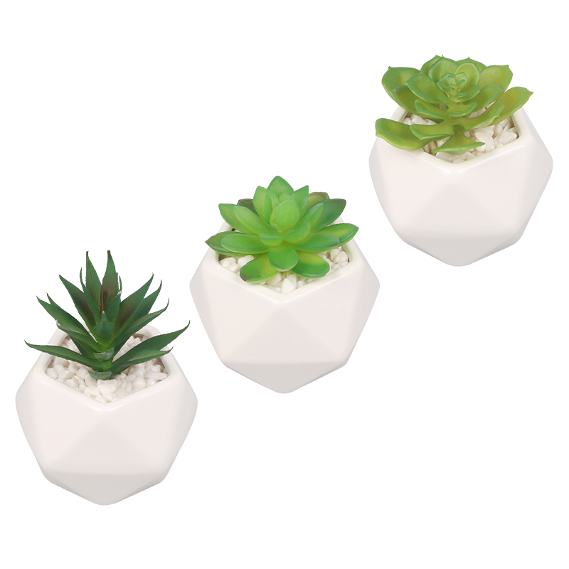 Artifi potted plant w pot, set of 3, indoor/outdoor succulent , 3.54 inches