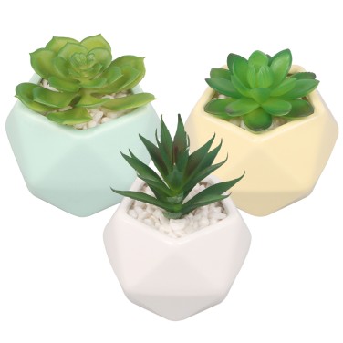 Artifi potted plant w pot, set of 3, indoor/outdoor succulent , 3.54 inches