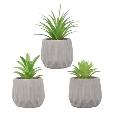 Artifi potted plant w pot, set of 3, indoor/outdoor succulent,3.74 inches