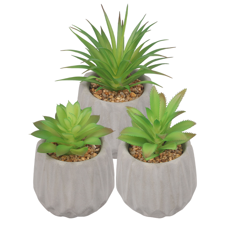 Artifi potted plant w pot, set of 3, indoor/outdoor succulent,3.74 inches