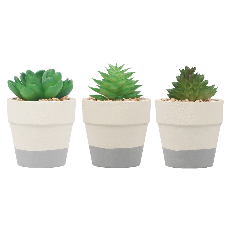 Artifi potted plant w pot, set of 3, indoor/outdoor succulent , 2.44 inches