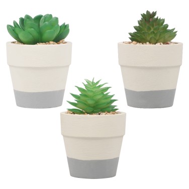 Artifi potted plant w pot, set of 3, indoor/outdoor succulent , 2.44 inches