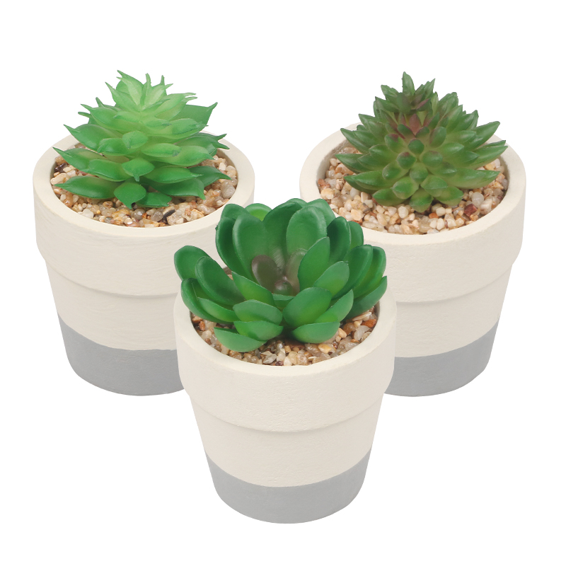 Artifi potted plant w pot, set of 3, indoor/outdoor succulent , 2.44 inches