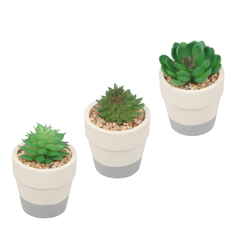 Artifi potted plant w pot, set of 3, indoor/outdoor succulent , 2.44 inches