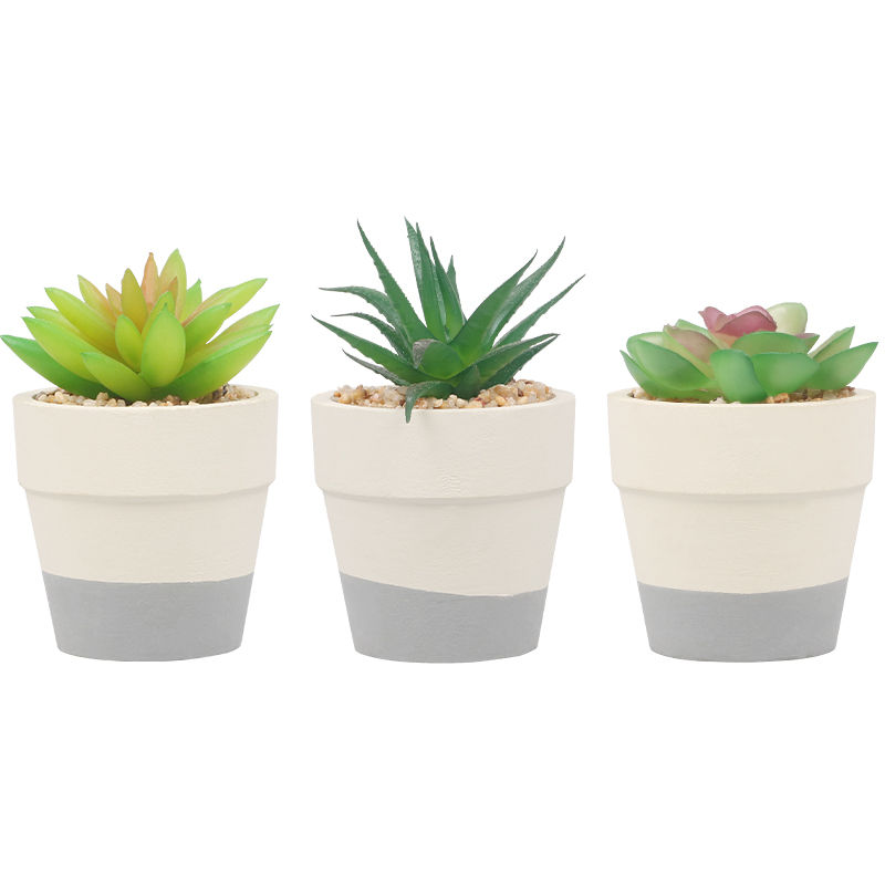 Artifi potted plant w pot, set of 3, indoor/outdoor succulent , 2.44 inches