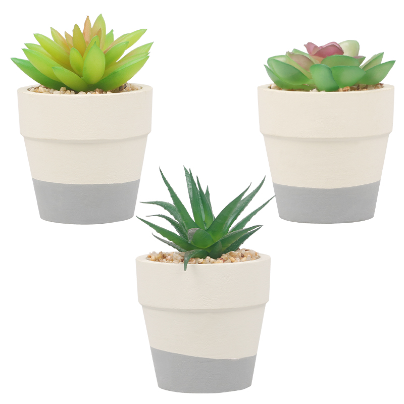 Artifi potted plant w pot, set of 3, indoor/outdoor succulent , 2.44 inches