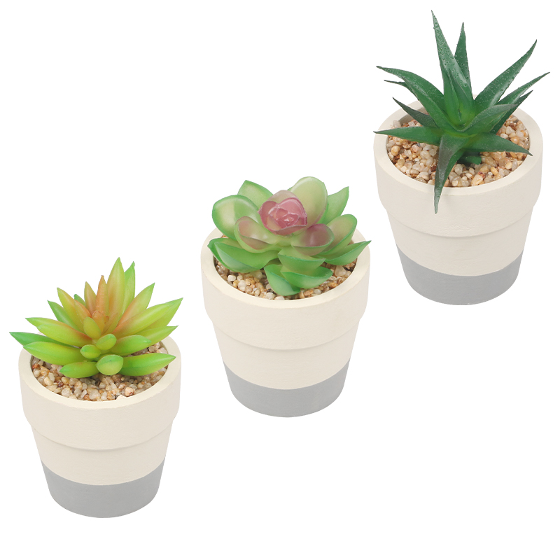 Artifi potted plant w pot, set of 3, indoor/outdoor succulent , 2.44 inches