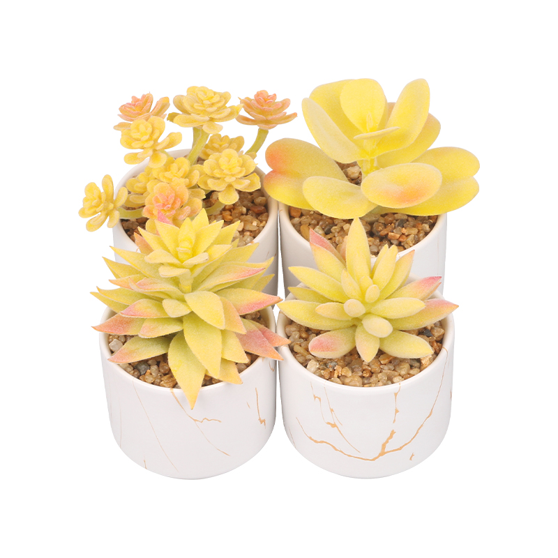 Artifi potted plant w pot,set of 4,indoor/outdoor succulent，2.48inches