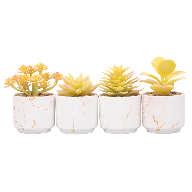 Artifi potted plant w pot,set of 4,indoor/outdoor succulent，2.48inches