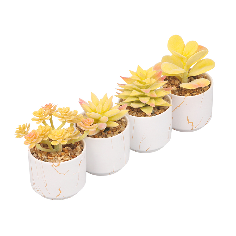 Artifi potted plant w pot,set of 4,indoor/outdoor succulent，2.48inches