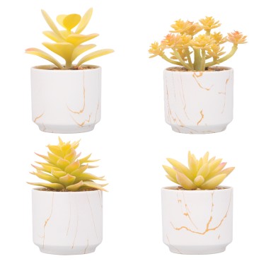 Artifi potted plant w pot,set of 4,indoor/outdoor succulent，2.48inches