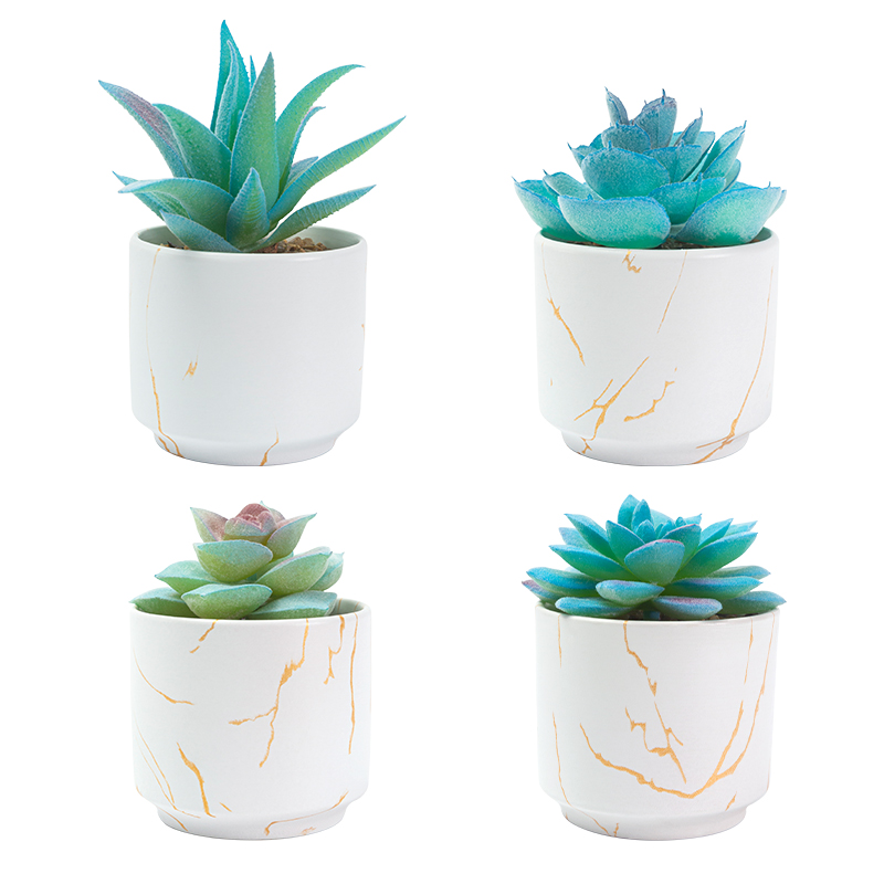 Artifi potted plant w pot,set of 4,indoor/outdoor succulent，2.48inches