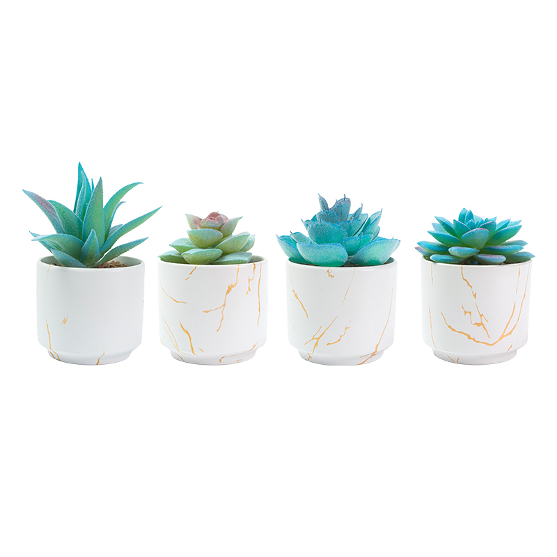 Artifi potted plant w pot,set of 4,indoor/outdoor succulent，2.48inches