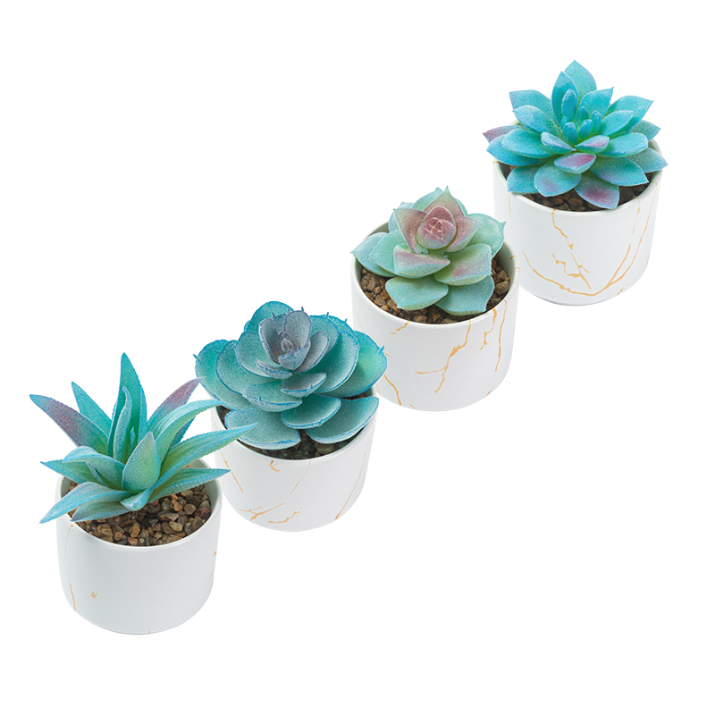 Artifi potted plant w pot,set of 4,indoor/outdoor succulent，2.48inches