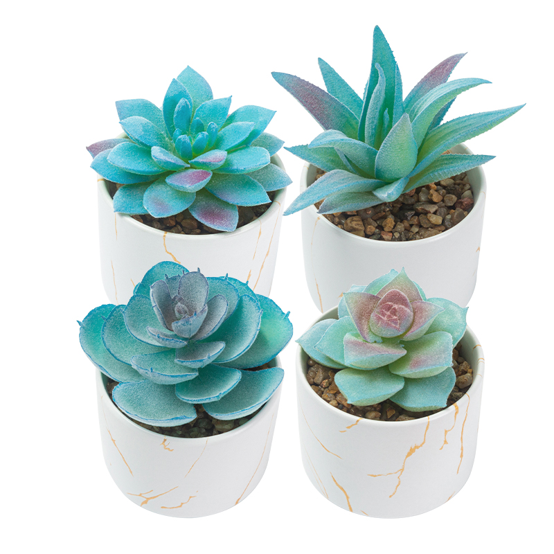 Artifi potted plant w pot,set of 4,indoor/outdoor succulent，2.48inches