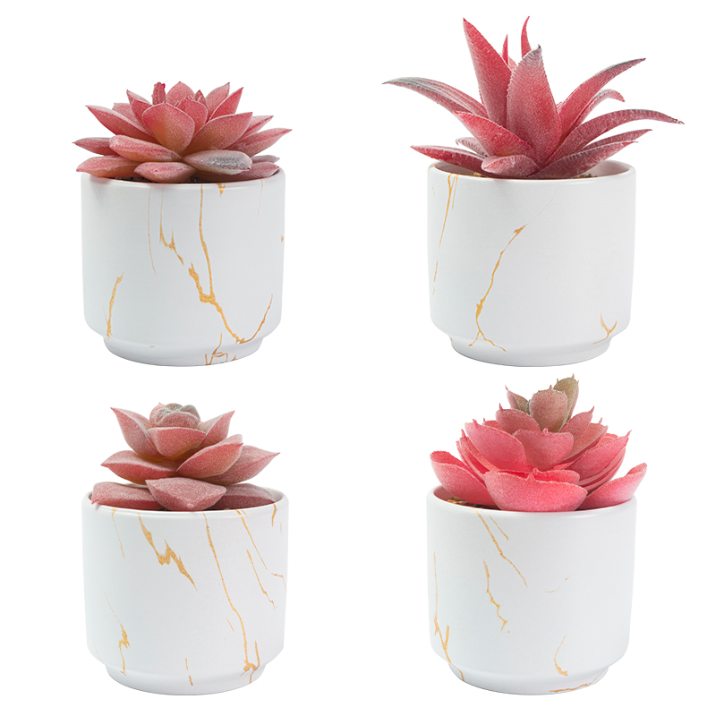 Artifi potted plant w pot,set of 4,indoor/outdoor succulent，2.48inches