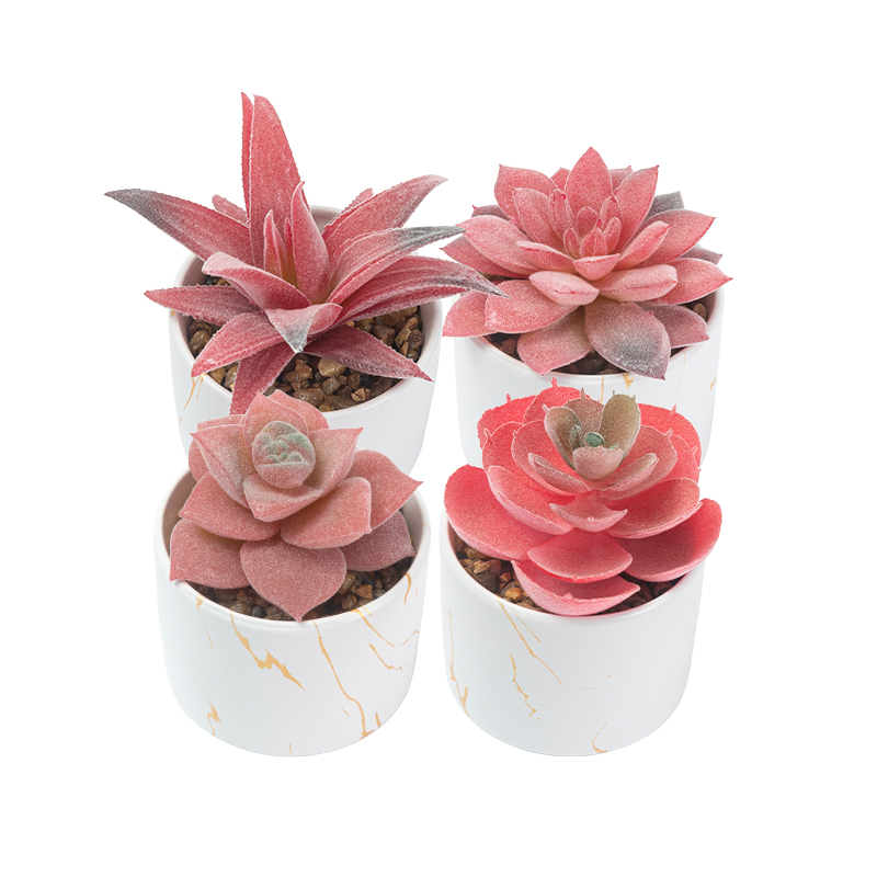 Artifi potted plant w pot,set of 4,indoor/outdoor succulent，2.48inches