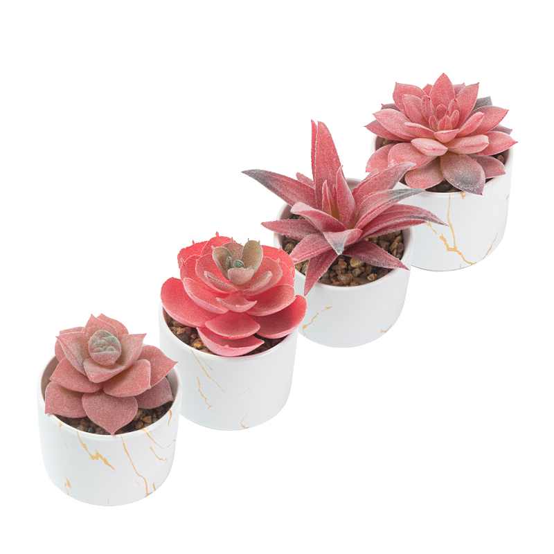 Artifi potted plant w pot,set of 4,indoor/outdoor succulent，2.48inches