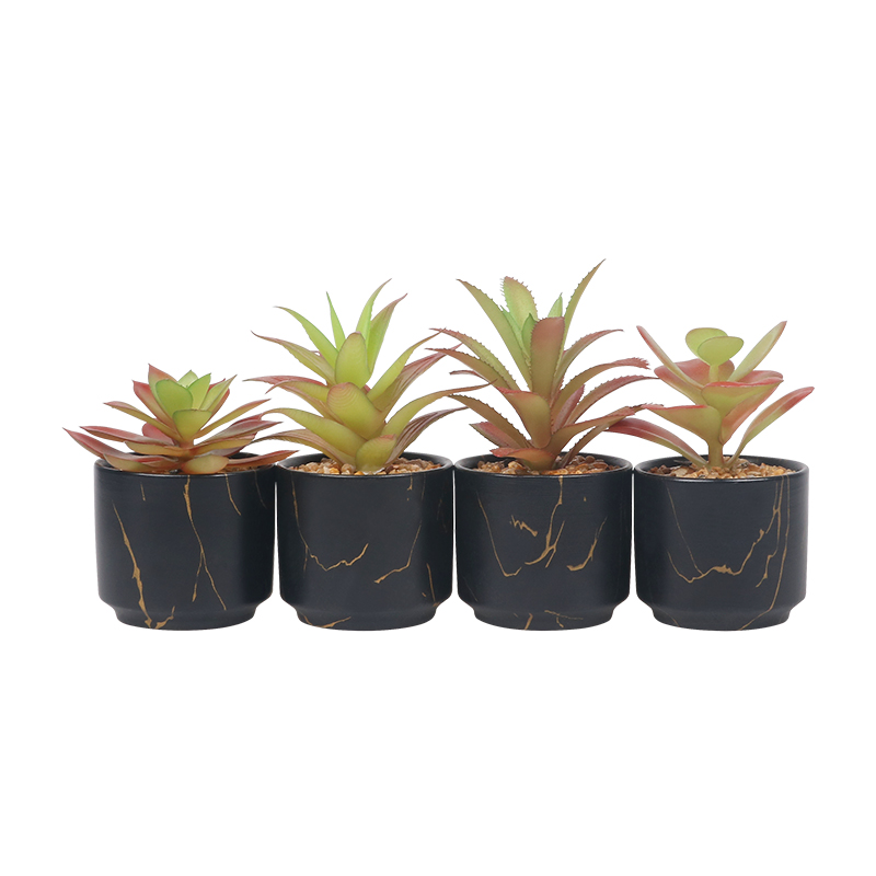 Artifi potted plant w pot,set of 4,indoor/outdoor succulent，2.48inches