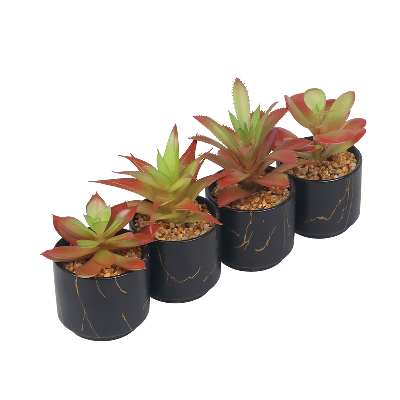 Artifi potted plant w pot,set of 4,indoor/outdoor succulent，2.48inches