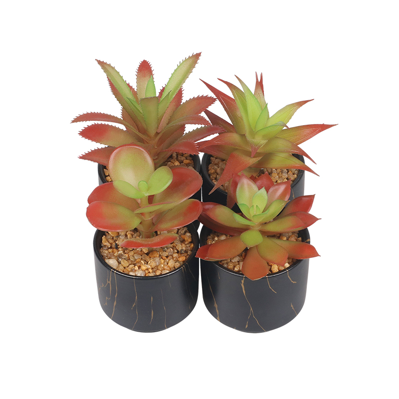 Artifi potted plant w pot,set of 4,indoor/outdoor succulent，2.48inches