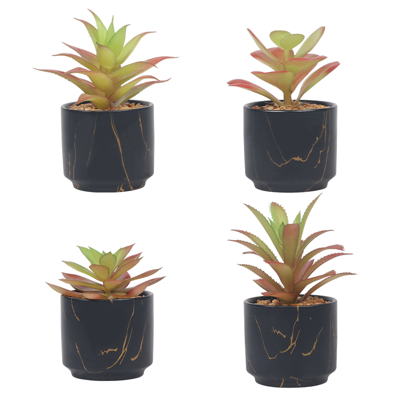 Artifi potted plant w pot,set of 4,indoor/outdoor succulent，2.48inches