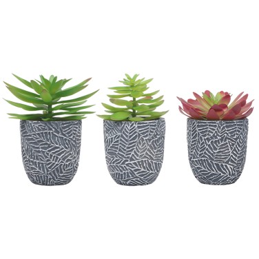 Artifi potted plant w pot,set of 3,indoor/outdoor succulent，4.1inches