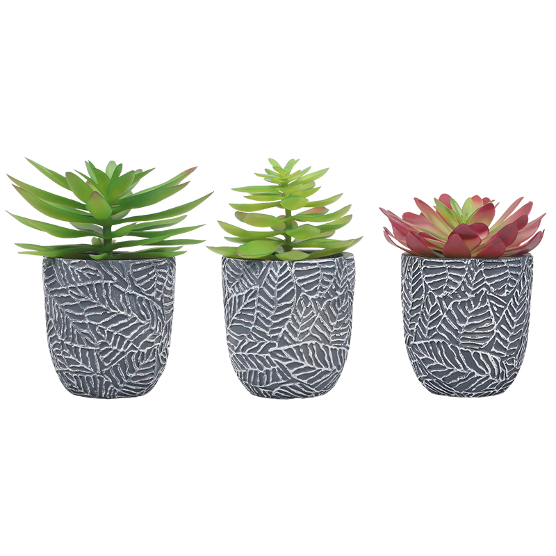 Artifi potted plant w pot,set of 3,indoor/outdoor succulent，4.1inches