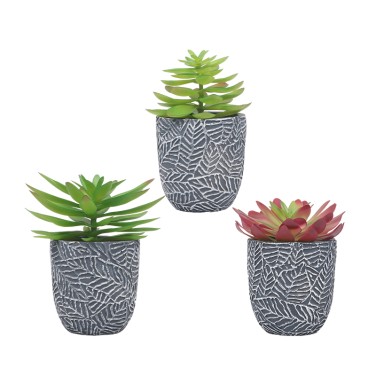 Artifi potted plant w pot,set of 3,indoor/outdoor succulent，4.1inches