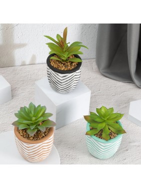 Artifi potted plant w pot, set of 3, indoor/outdoor succulent, 3.15 inches