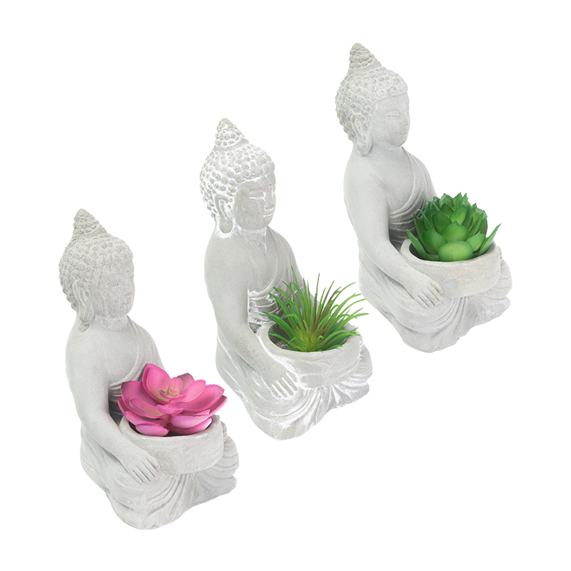 Artifi potted plant w pot, set of 3, indoor/outdoor succulent