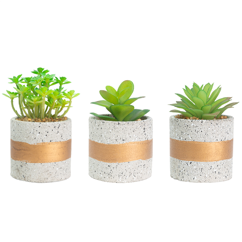 Artifi potted plant w pot,set of 3 indoor/outdoor succulent , 2.99 "