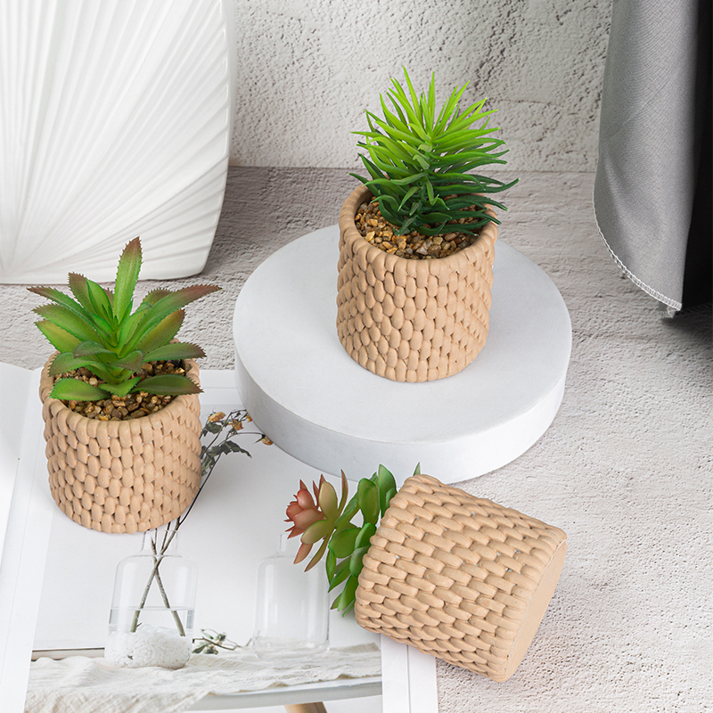 Artifi potted plant w pot,set of 3 indoor/outdoor succulent , 3.15 "