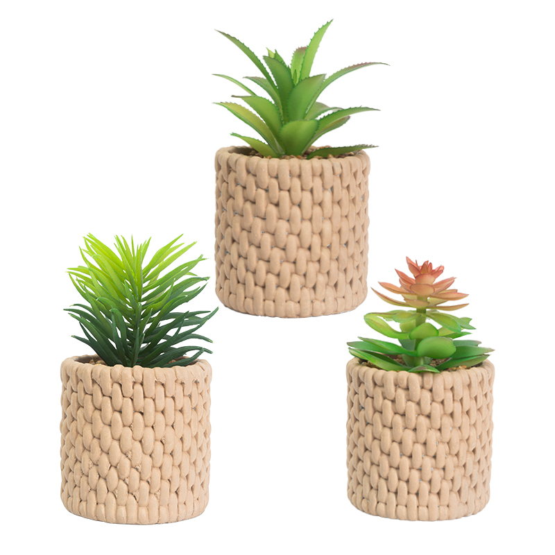 Artifi potted plant w pot,set of 3 indoor/outdoor succulent , 3.15 "