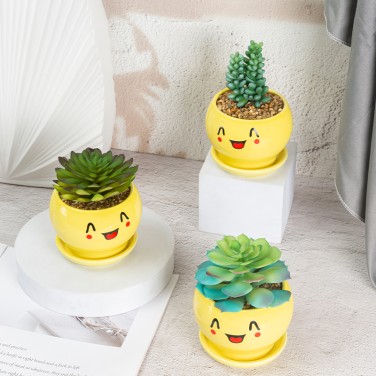 Artifi potted plant w pot, set of 3, indoor/outdoor succulent, 3.94 "