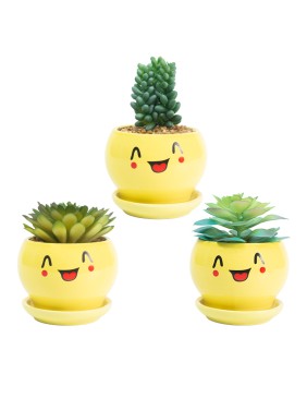 Artifi potted plant w pot, set of 3, indoor/outdoor succulent, 3.94 "